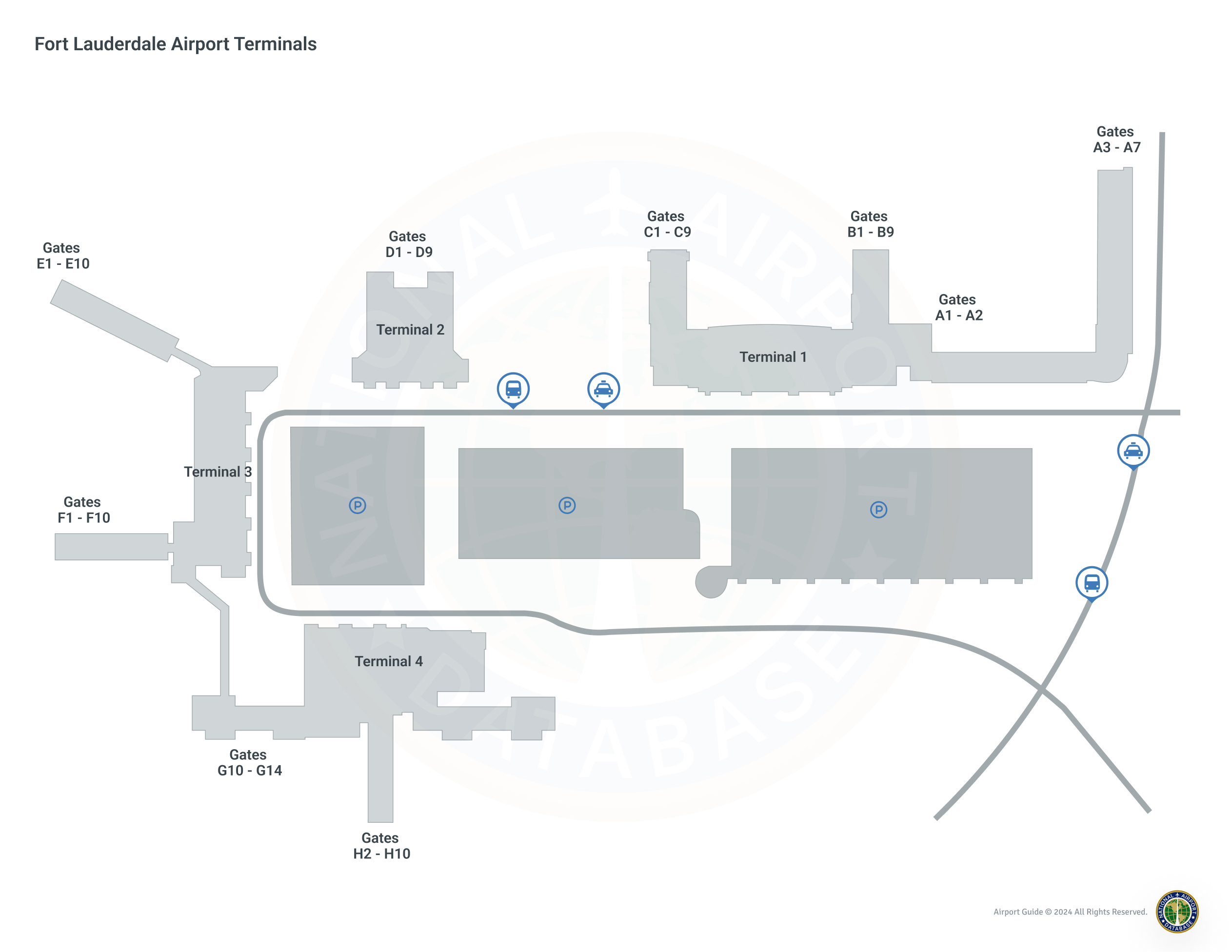 Fort Lauderdale Airport (FLL)  Terminal maps  Airport guide