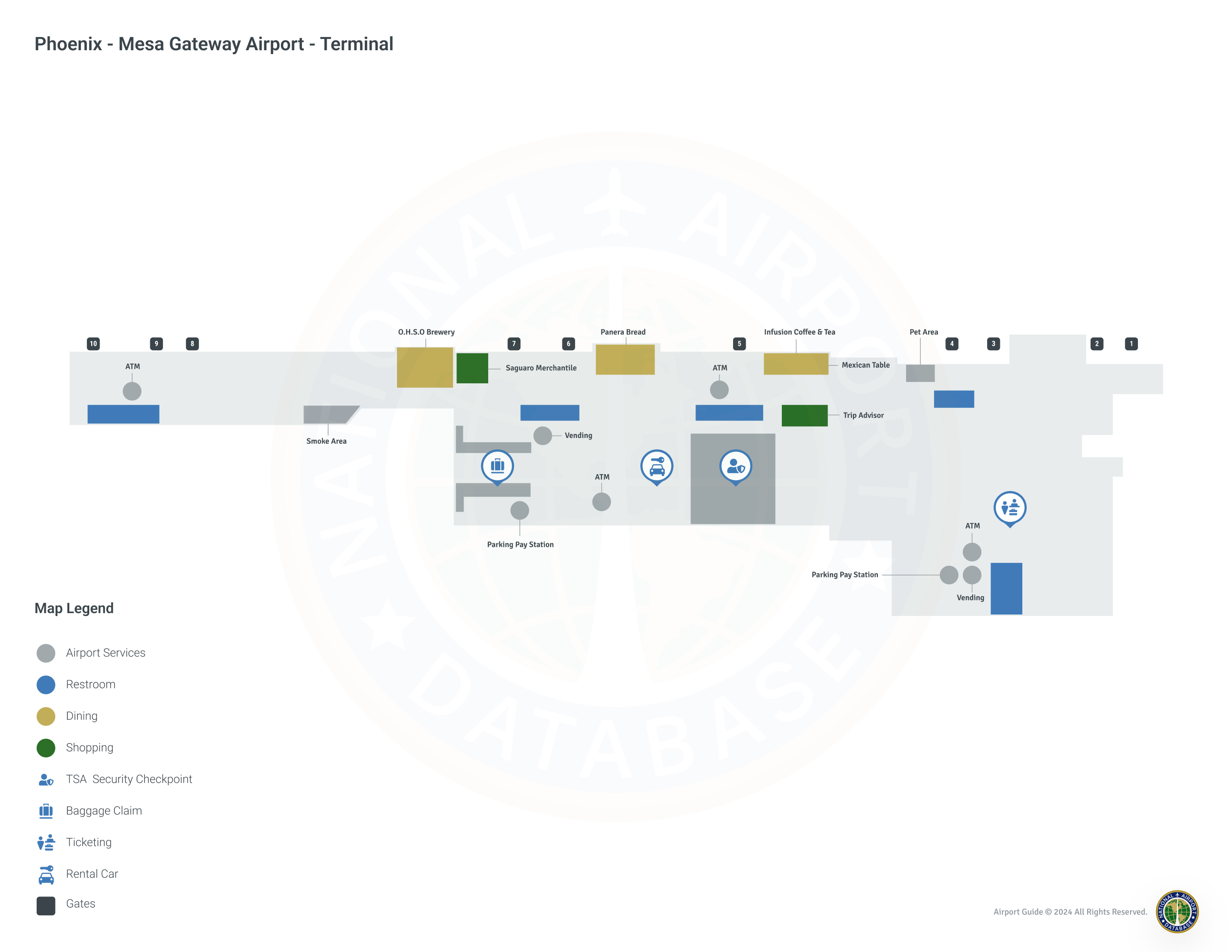 Phoenix Mesa Gateway Airport (IWA) | Terminal maps | Airport guide